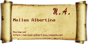 Melles Albertina névjegykártya